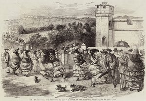 O mój Boże! Zaczyna padać!, Szkic na wybrzeżu Yorkshire autorstwa John Leech